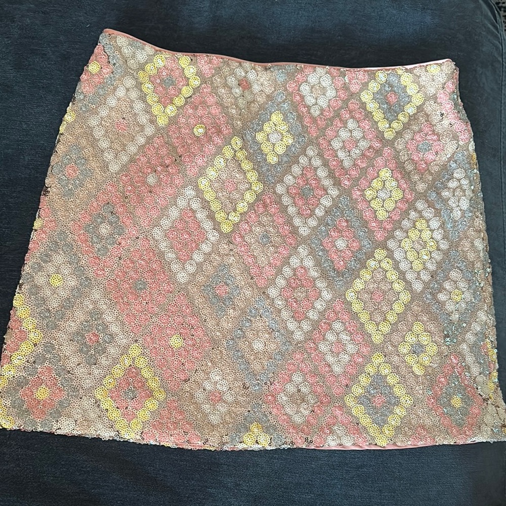 Caroline Constas Sequin Diamond Mosaic Mini Skirt — Size 6 (US - Picture 1 of 4